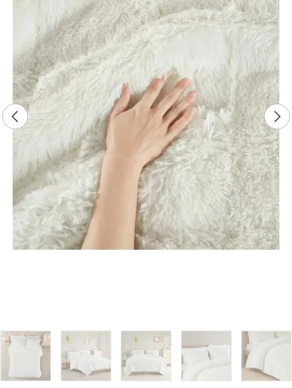 Intelligent Design Leena Shaggy Faux Fur Comforter Mini Set Ivory
